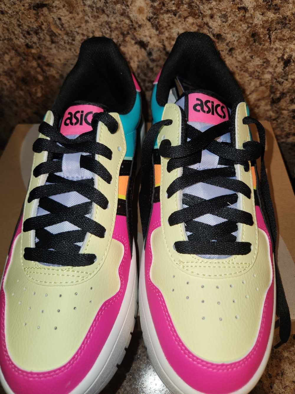 ASICS Kids Bright Pink, Yellow & Blue Retro Sneaker